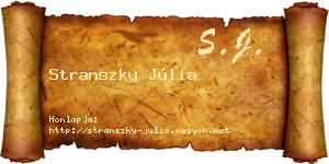 Stranszky Júlia névjegykártya