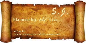 Stranszky Júlia névjegykártya