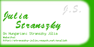 julia stranszky business card